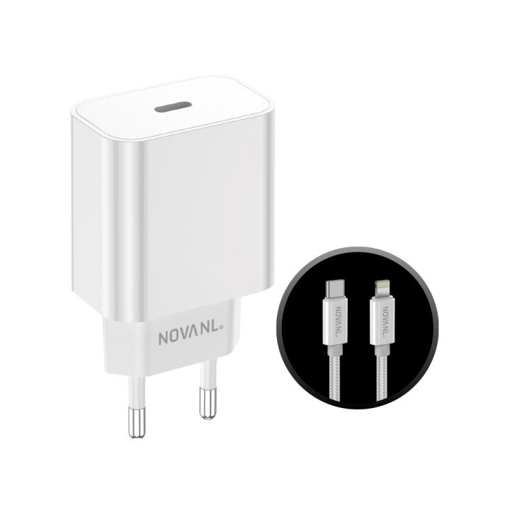 NOVANL ProCharge 20W – kućni punjač sa USB-C to lighting kablom