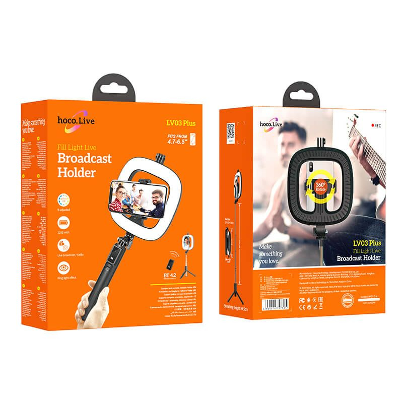 HOCO bežični selfie stick s LED svjetlom