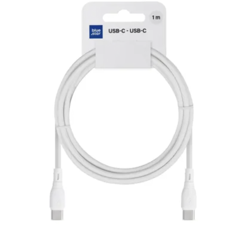 Blue Star USB-C to USB-C kabel 3A 60W ECO 1 m bijeli