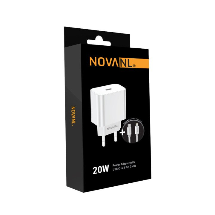 NOVANL ProCharge 20W – kućni punjač sa USB-C to lighting kablom